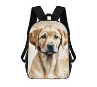 sinyumoney Aquarell Golden Retriever 3D Printed 17 Inch School Backpack Casual Children's Backpacks 3D Printed for Boys Elementary And Middle