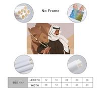 sinyumoney Arabian Man With Camel Pictures for Hallway for Bedroom Office Bathroom Decor Wall Decoration 24x36inch(60x90cm)
