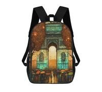 sinyumoney Arc De Triomphe Abstract 1 School Backpack Water Resistant Computer Rucksack for Campus Outdoor Travel Sports 17inch