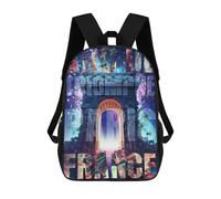 sinyumoney Arc De Triomphe Collage Children's School Backpack Fashion Casual Children's Backpacks 3D Printed School Bags Boy Large Backpack 17inch
