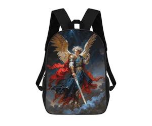sinyumoney Archangel Michaekl with Sword And Wings 3D Printed 17inch School Bag Children's School Backpack Travel Backpacks Casual Fashion Bag for Kids School Students