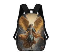 sinyumoney Archangel Michael Kids School Backpack School Bag 3D Printed School Bag for Boys Elementary And Middle School Students 17inch