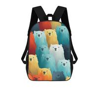 sinyumoney Arctic Polar Bears Backpacks Kids Student Schoolbag 3D Printed Backpacks Elementary And Middle School Students Backpacks for Boys Girls 17inch
