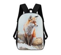 sinyumoney Arctic Red Fox Backpacks Kids Student Schoolbag 3D Printed Backpacks Elementary And Middle School Students Backpacks for Boys Girls 17inch