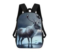 sinyumoney Arctic Reindeer Backpack Kids School Backpack School Bag 3D Printed Fashion School Bag for Boys Elementary And Middle School Student 17inch