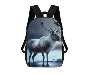 sinyumoney Arctic Reindeer Backpack Kids School Backpack School Bag 3D Printed Fashion School Bag for Boys Elementary And Middle School Student 17inch