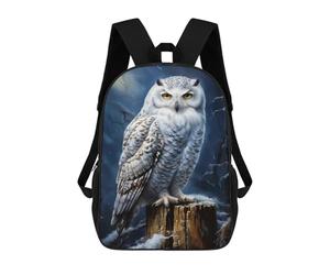 sinyumoney Arctic Snowy Owl School Backpack Lightweight Airport College Students Back Pack for Girls Boys Teenage 17inch