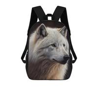 sinyumoney Arctic Wolf School Backpack School Bags for Girls Boys Backpack with Pocket Fashion School Bag Kids Backpack 17inch