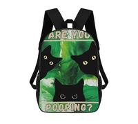 sinyumoney ARE YOU POOPING BLACK CAT Backpack School Bag Water Resistant School Bag Business Backpack - Perfect for Travel, Work And Daily Use 17inch