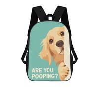 sinyumoney Are You Pooping Golden Dog School Backpack Rucksack Casual Daypacks School Work Travel Bag for Camping Outdoor Adventures And Daily Travel 17inch