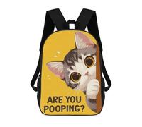 sinyumoney Are You Pooping Tabby Cat Backpack School Rucksack Casual Daypacks School Work Travel Bag for Men/Women 17inch