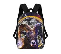 sinyumoney Aries Zodiac Space Ram Backpack Kids School Bag Boys Cartoon 3D Print Students Schoolbag Laptop Daypack for Boys Girls 17inch