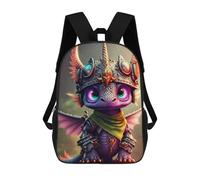 sinyumoney Armored Dragonling Kids School Backpack 3D Printed Backpacks Fashion School Bag Rucksacks for Boys Elementary And Middle School Students 17inch
