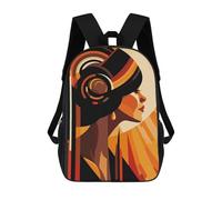 sinyumoney Art Deco Woman School Bag Backpack Teen Schoolbag 3D Printing Adjustable Schoolbag Fashion Pocket Bag for Kids Boys Girls Students And Teenagers Fans 17inch