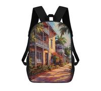 sinyumoney Art District Miami USA Backpacks 3D Printed 17inch Kids School Backpack Outdoor Casual Daypack Casual Travel Bags for Middle School Students