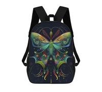 sinyumoney Art Nouveau Neon Butterfly on Dark Backpack School Bag Secondary Causal Travel High School Bags for Boys/Girls/Teenagers 17inch