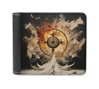 sinyumoney Artistic Compass Exploding 3D Print Clutch Purse Credit Card Cash Id Holder Leather Compartments Soft Convenient Wallets 11.7cm*9.5cm