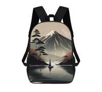 sinyumoney Asian Landscape Painting Backpack with Pocket 3D Printed Backpacks, Travel Rucksacks Book Bags Kids School Bag 17inch