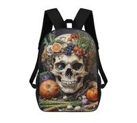 sinyumoney Asparagus Skull Still Life Backpack School Bag Lightweight Schoolbag Dayback Bookbag College for Girl, Teen Girls 17inch