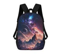 sinyumoney Astral Peaks Backpacks Kids Student Schoolbag 3D Printed Backpacks Elementary And Middle School Students Backpacks for Boys Girls 17inch