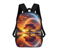 sinyumoney Astral Sunset Dreamscape Rucksacks 3D Printed Children 17inch Backpacks Fashion Casual Daypack Travel Bags Outdoor Casual Daypack for Boy And Girl