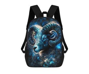 sinyumoney Astrology The Ram's Celestial Majesty Kids Backpacks,3D Personalized School Bookbags for Boys Girls Large Schoolbags Casual Daypack 17inch