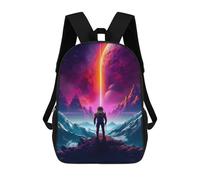 sinyumoney Astronaut Adventures Backpacks Kids School Backpack School Bag 3D Printed Fashion School Bags for Boys Elementary And Middle School Students 17inch
