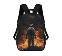 sinyumoney Astronaut Amidst Volcanic Eruption Backpacks Kids School Backpack School Bag 3D Printed School Bag for Boys Elementary And Middle School Students 17inch