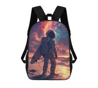 sinyumoney Astronaut At Cosmic Beach Rucksack Water Resistant School Bag Business Backpack for Men, Women & Teenage Boys 17inch