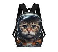 sinyumoney Astronaut Cat in Space Suit Backpack School Rucksack Casual Daypacks School Work Travel Bag for Boys/Girls/Teenagers 17inch