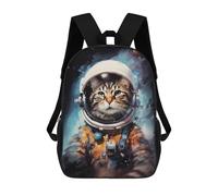 sinyumoney Astronaut Cat Painting Rucksack Daypacks Business Backpack Water Resistant Bookbag for Men/Women 17inch