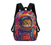 sinyumoney Astronaut Cat Space Animal School Backpack Schoolbags For Girls Boys Backpack With Pocket Fashion School Bag Kids Backpack 17inch