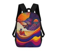sinyumoney Astronaut Colorful 2 School Backpack School Secondary High School College Backpack Travel for Men/Women 17inch