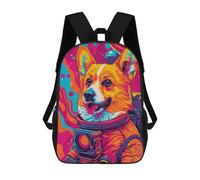 sinyumoney Astronaut Corgi Space School Bags Water Resistant Travel Backpack Computer Bag for School/Work/Travel 17inch
