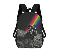 sinyumoney Astronaut Cosmic Rainbow School Backpack Large Water Resistant Laptop Backpack for Boys/Girls/Teenagers 17inch