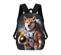 sinyumoney Astronaut Dog in Space -2 Children's School Backpack 3D Printed for Kids Travel Rucksacks Book Bags for Boys Elementary School Students 17inch