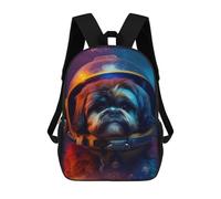 sinyumoney Astronaut Dog in Space -3 Backpacks 3D Printed Kids School Backpack Outdoor Casual Daypack Fashion Casual Children Backpacks Cute Travel Bags 17inch