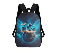 sinyumoney Astronaut Drummer in Space -1 Backpack School Backpack Kids School Bag Large Capacity Kids Backpack for School Rucksack 3D Book Bag Gifts for Kids 17inch