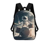 sinyumoney Astronaut Drummer on The Moon -1 Rucksack Large School Backpack for Boys for Teenage Girls Boys Women Men 17inch