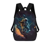 sinyumoney Astronaut Exploring Space 3D Printed School Backpack Casual Children's Backpacks 3D Printed School Bag for Boys Elementary And Middle 17inch
