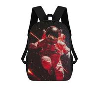 sinyumoney Astronaut Floating in Space-15 3D Printed 17inch Kids School Backpack School Bag Fashion Rucksacks for Boys Elementary And Middle School Students