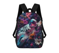 sinyumoney Astronaut Flower Planet Backpack School Bag Rucksack Casual Daypacks School Work Travel Bag for Girl, Teen Girls 17inch