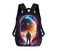sinyumoney Astronaut Gazing at Alien Planet Backpack School Rucksack Casual Daypacks School Work Travel Bag for Boys/Girls/Teenagers 17inch