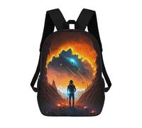 sinyumoney Astronaut Gazing at Galaxy Children's School Backpack 3D Printed for Kids Travel Rucksacks Book Bags Kids School Bag 17inch