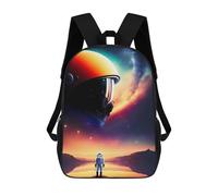 sinyumoney Astronaut Gazing at Planets -3 Children's Backpacks School 3D Printed Bag Bookbag for Kids Travel Rucksacks Boy Girl Book Bags Kids School Bag 17inch