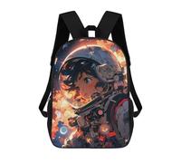 sinyumoney Astronaut Girl in Space School Bag Bookbag 3D Printed Children's Backpacks for Kids Boy Girl Book Bags Kids School Bag Travel Rucksacks 17inch