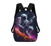 sinyumoney Astronaut Guitar in Space Kids' Backpack 3D Printing School Bag Boys Cool Daypacks Casual Knapsack Fun Back Bag for Kids And Teenager 17inch
