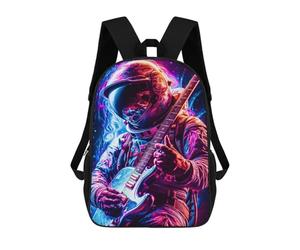 sinyumoney Astronaut Guitarist in Space -1 Backpack School Bag Large School Backpack for Boys for Camping Outdoor Adventures And Daily Travel 17inch