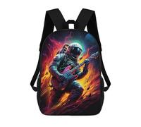 sinyumoney Astronaut Guitarist in Space Backpack 3D Print Kids Bag Elementary Students Daypack Lightweight School Bag for Children Girls Boys Nursery Lunch Pack 17inch