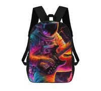 sinyumoney Astronaut Guitarist in Space Kids Backpacks,3D Personalized School Bookbags for Boys Girls Large Schoolbags Casual Daypack 17inch